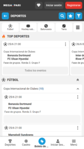 Megapari deportes y altas cuotas